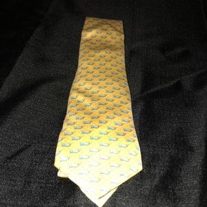 Men’s Yellow Whale Checkered Silk Tie
